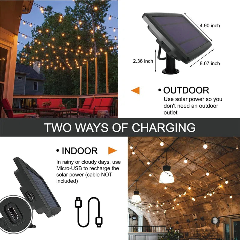 ๐ 25ft Solar-Powered Outdoor String Lights with Remote โ Warm LED Ambiance for Patio, Garden, Backyard & Events | Eco-Friendly & Weatherproof