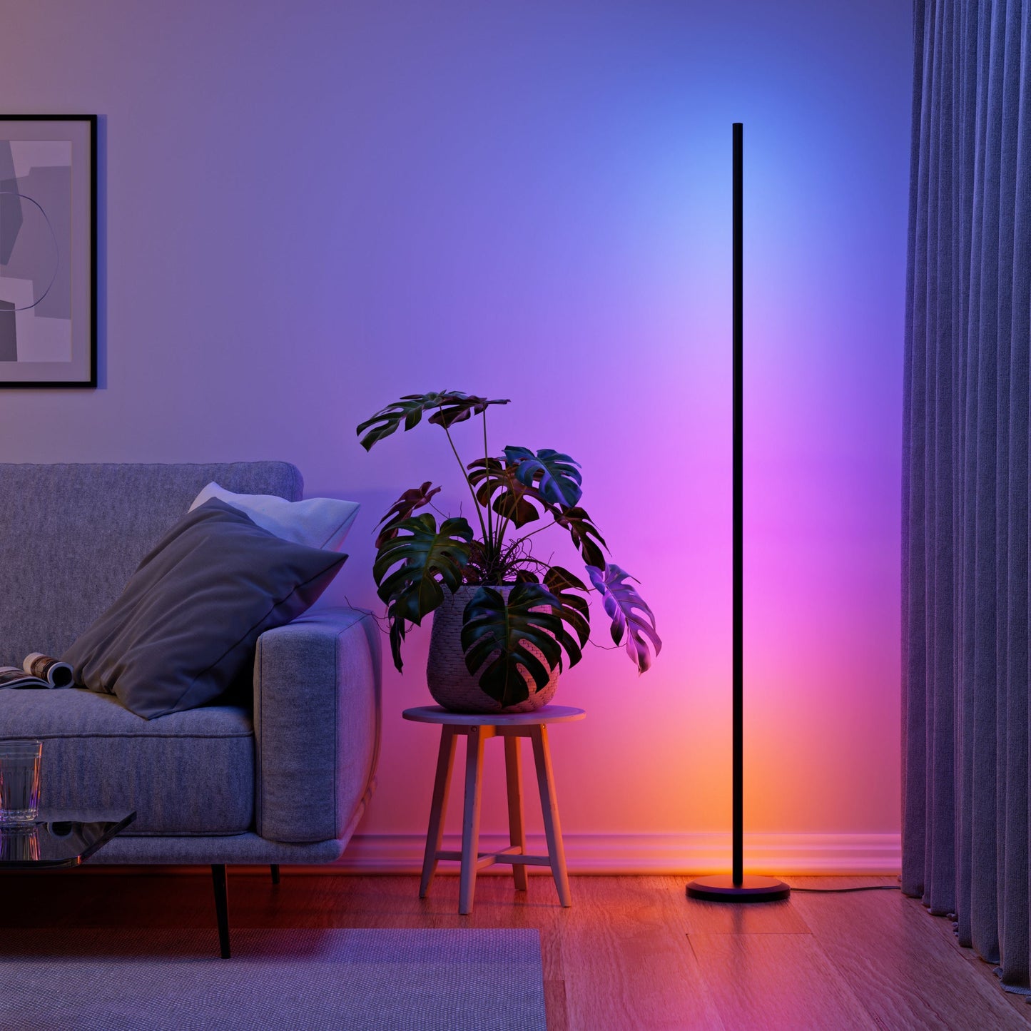 Smart Multicolor Floor Lamp (Black 2 Pack Bundle)