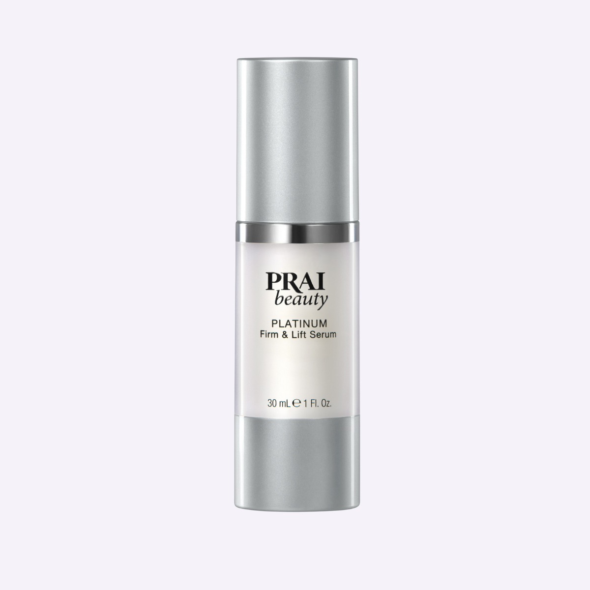 PRAI Beauty Platinum Firm & Lift Serum, 1 oz pump bottle, front of pack