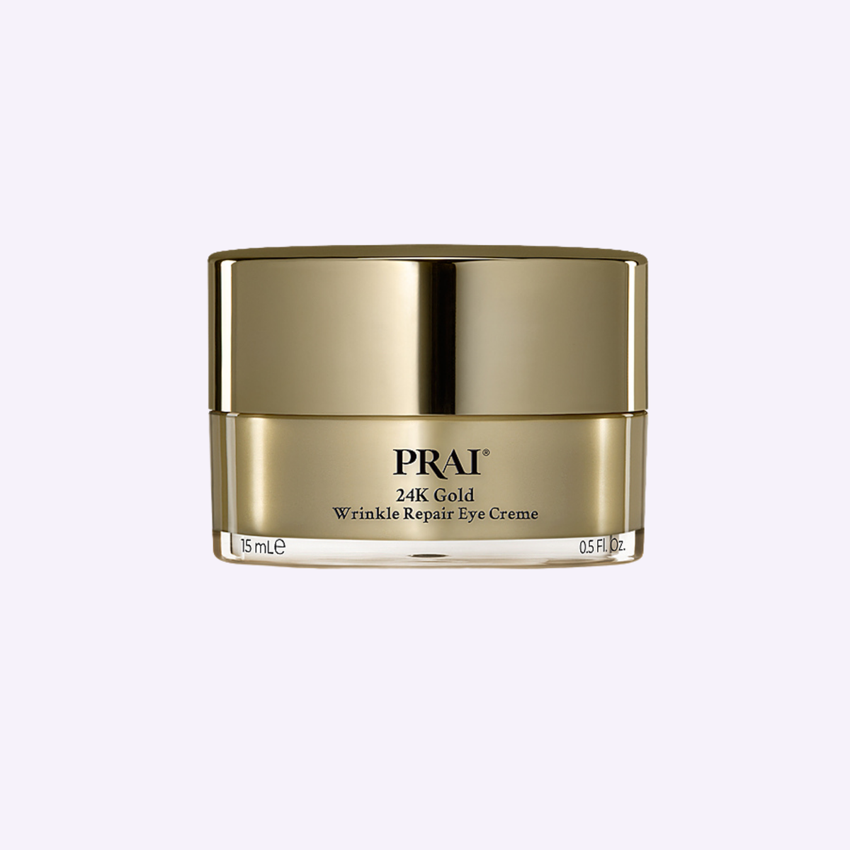 PRAI Beauty 24K Gold Wrinkle Repair Eye Creme, eye creme jar, front of pack