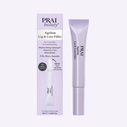 PRAI Beauty Ageless Lip & Line Filler, box and tube, front of pack