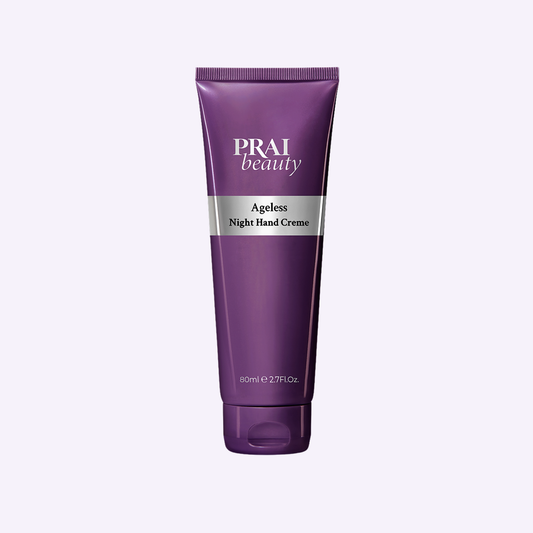 PRAI Beauty Ageless Night Hand Creme, tube, front of pack