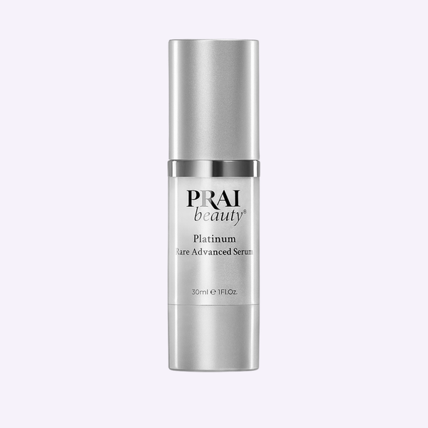 PRAI Beauty Platinum Rare Advanced Serum, pump bottle, front of pack