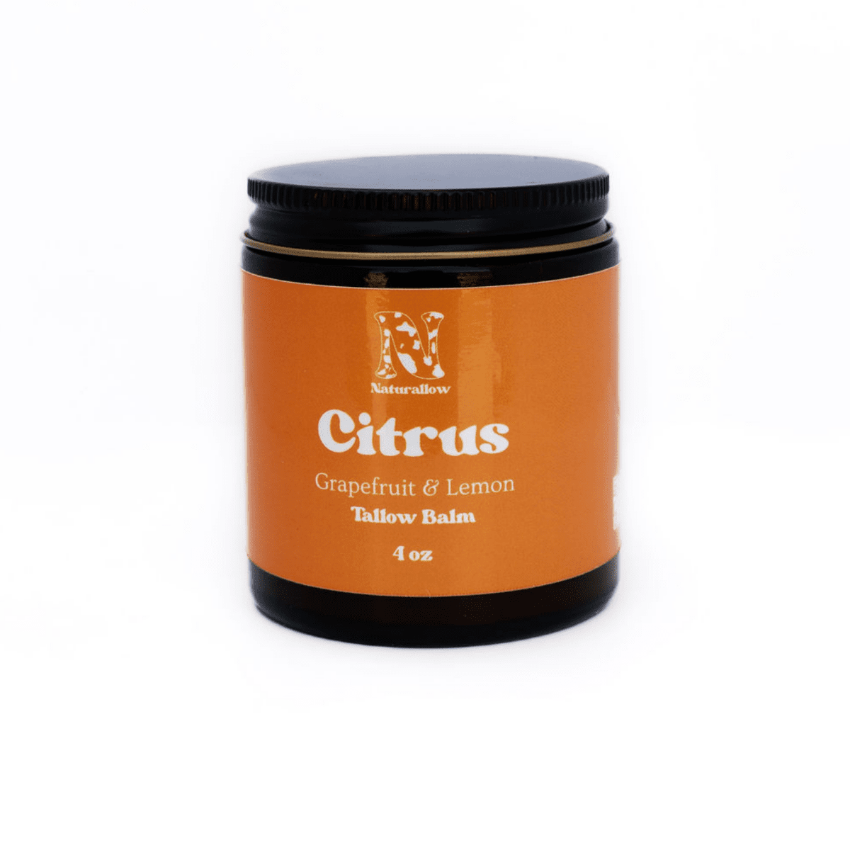 Naturallow Tallow Body Balm, Citrus jar on white
