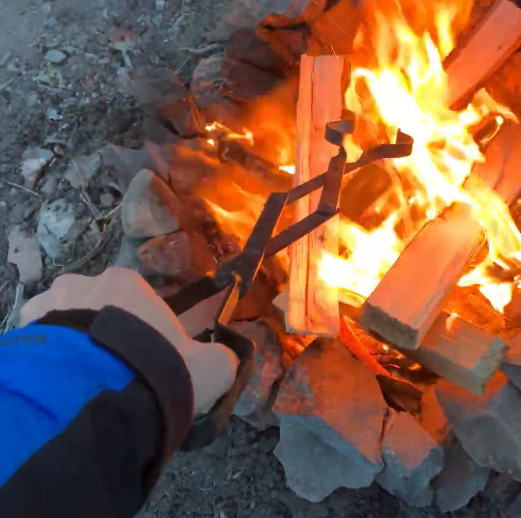 Grizzly Grabber Firewood Tongs: Easy Campfire Tending!