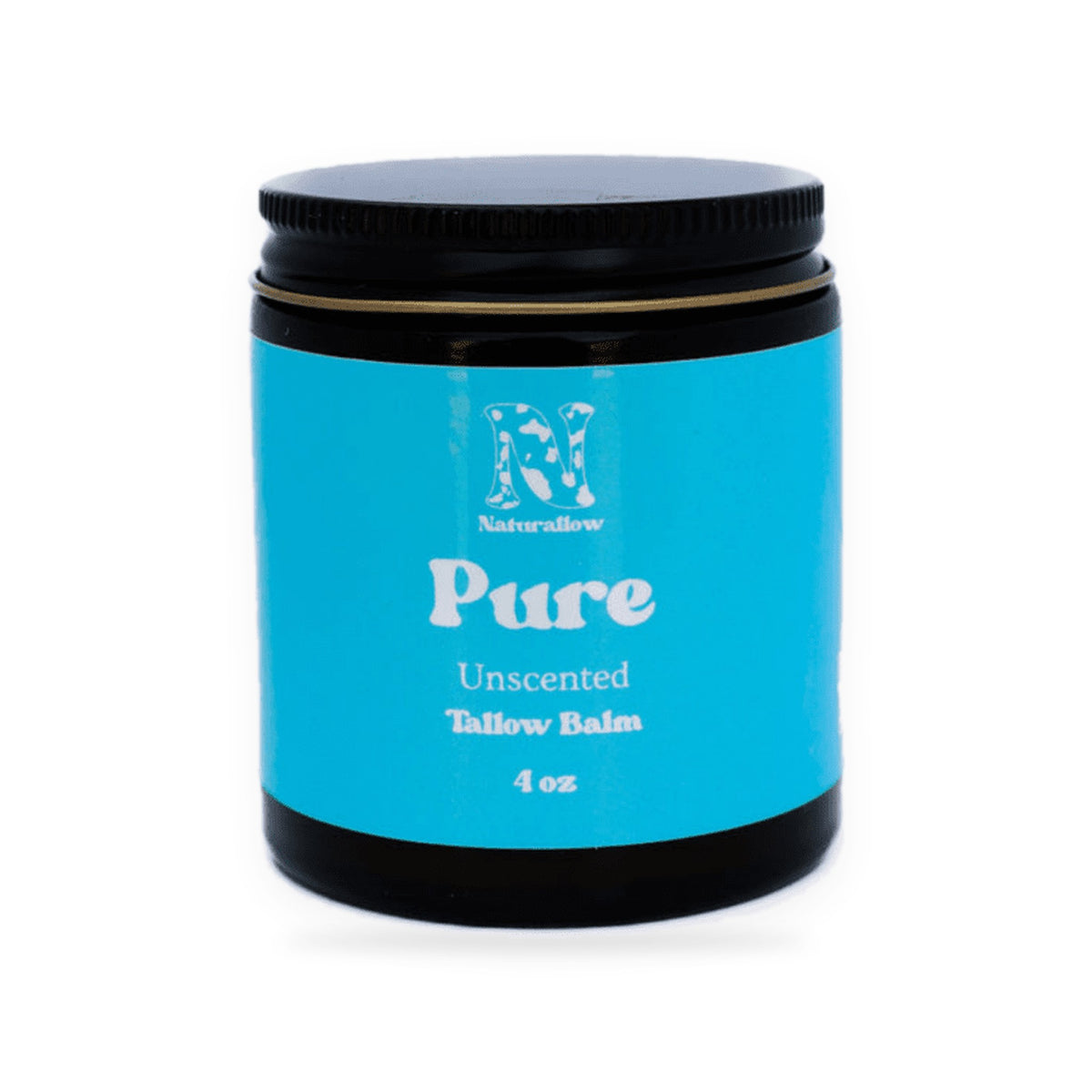 Naturallow Face & Body Routine, Pure Unscented Tallow Body Balm jar on white
