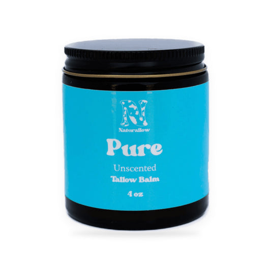 Naturallow Tallow Body Balm, Pure Unscented jar on white