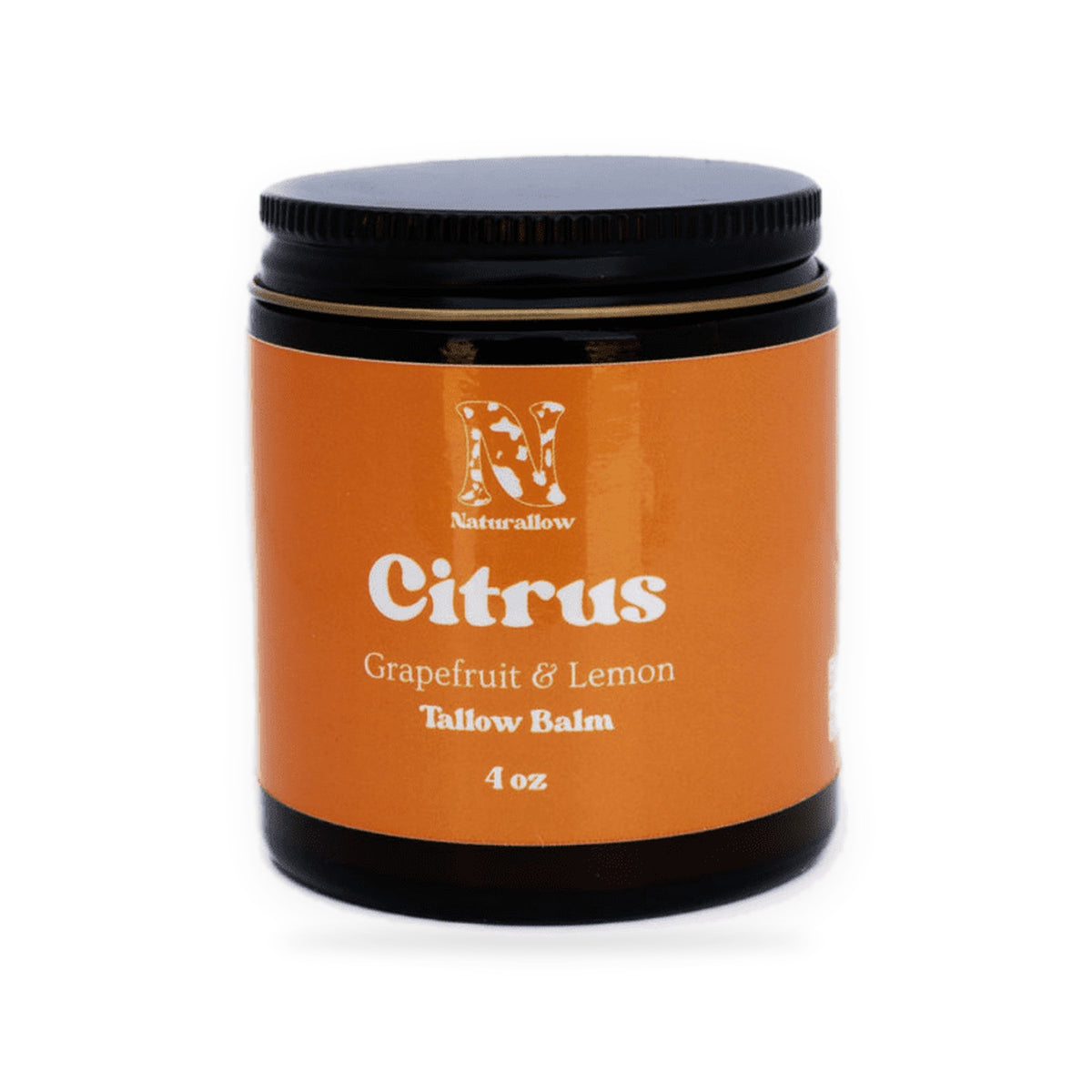 Naturallow Tallow Body Balm, Citrus jar on white
