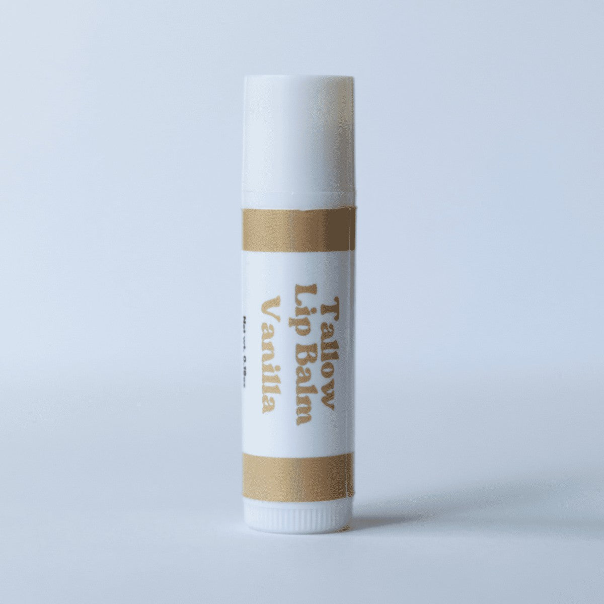 Naturallow Tallow Lip Balm, Vanilla tube on white