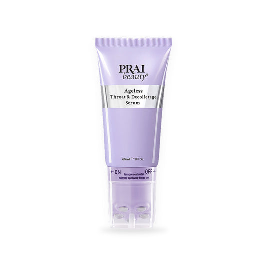 PRAI Beauty Neck & Décolletage Routine, Ageless Throat & Decolletage Serum tube, front of pack