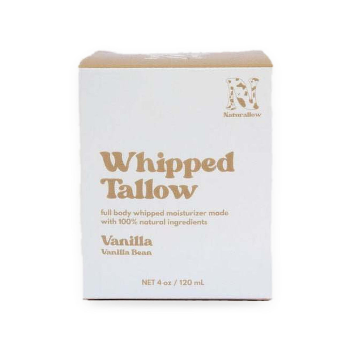 Naturallow Whipped Tallow Moisturizer, Vanilla box on white