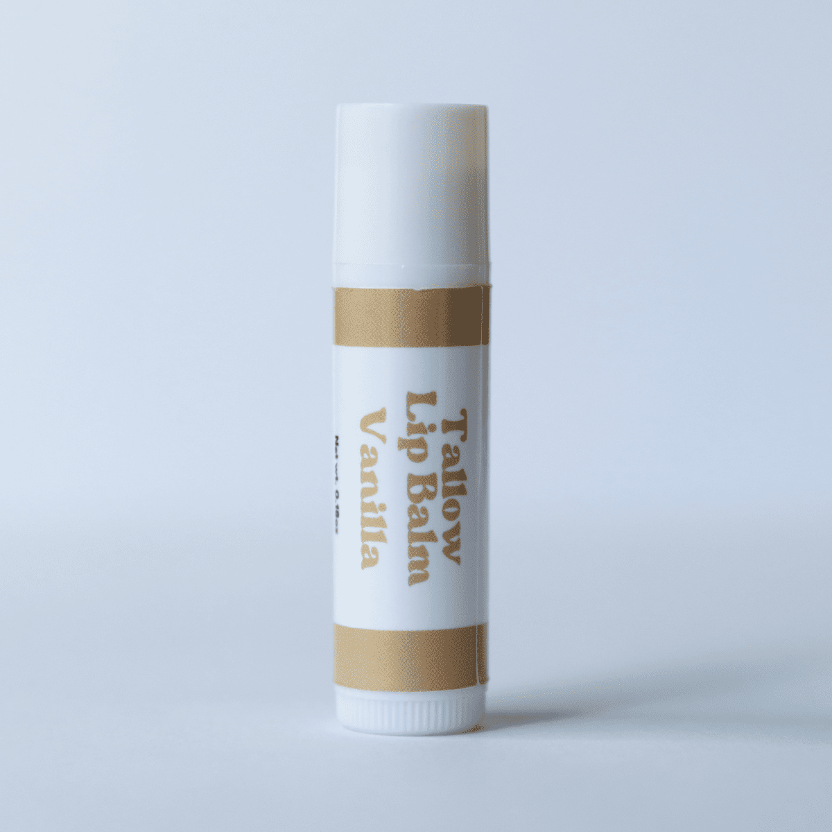 Naturallow Tallow Lip Balm, Vanilla tube on white